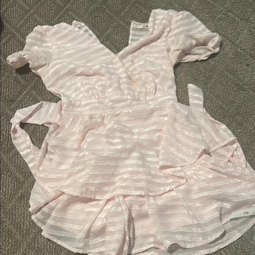 Francesca's Collections Pink Striped Mini Dress